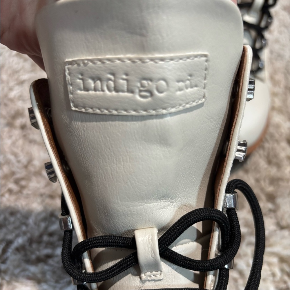 Indigo Rd Ivory Lace up Combat Boots - Picture 5 of 9